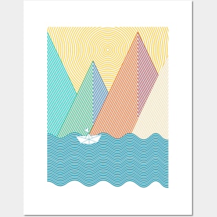 Geometry mountain waves Posters and Art